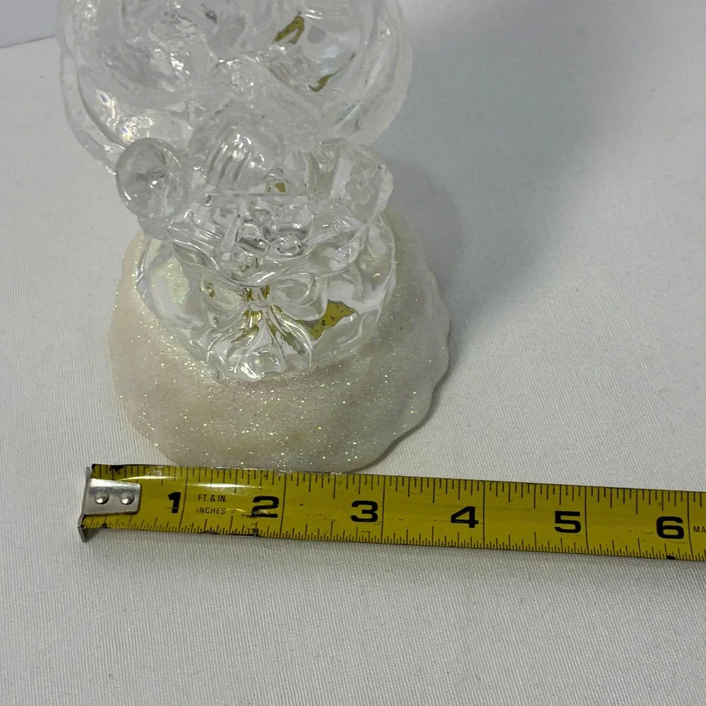 Mr. Christmas Santa Figurine Clear LED Light Up Iridescent Holiday Decor - Picture 7 of 9